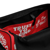 Red Clockwork No time to waste Duffle bag