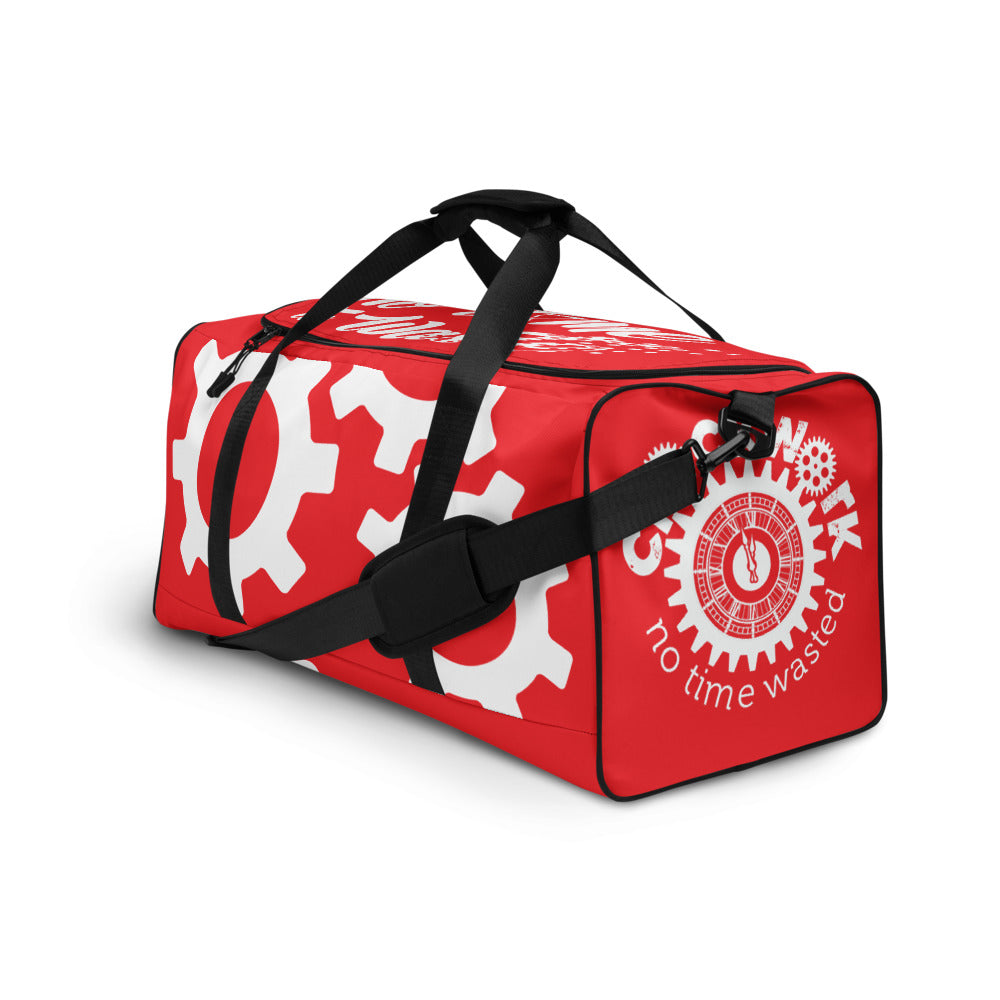 Red Clockwork No time to waste Duffle bag
