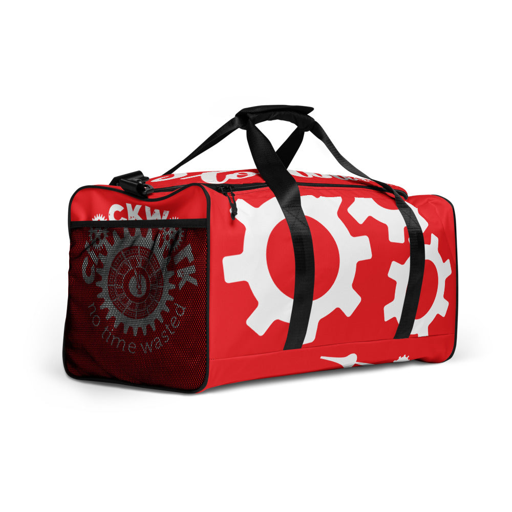 Red Clockwork No time to waste Duffle bag