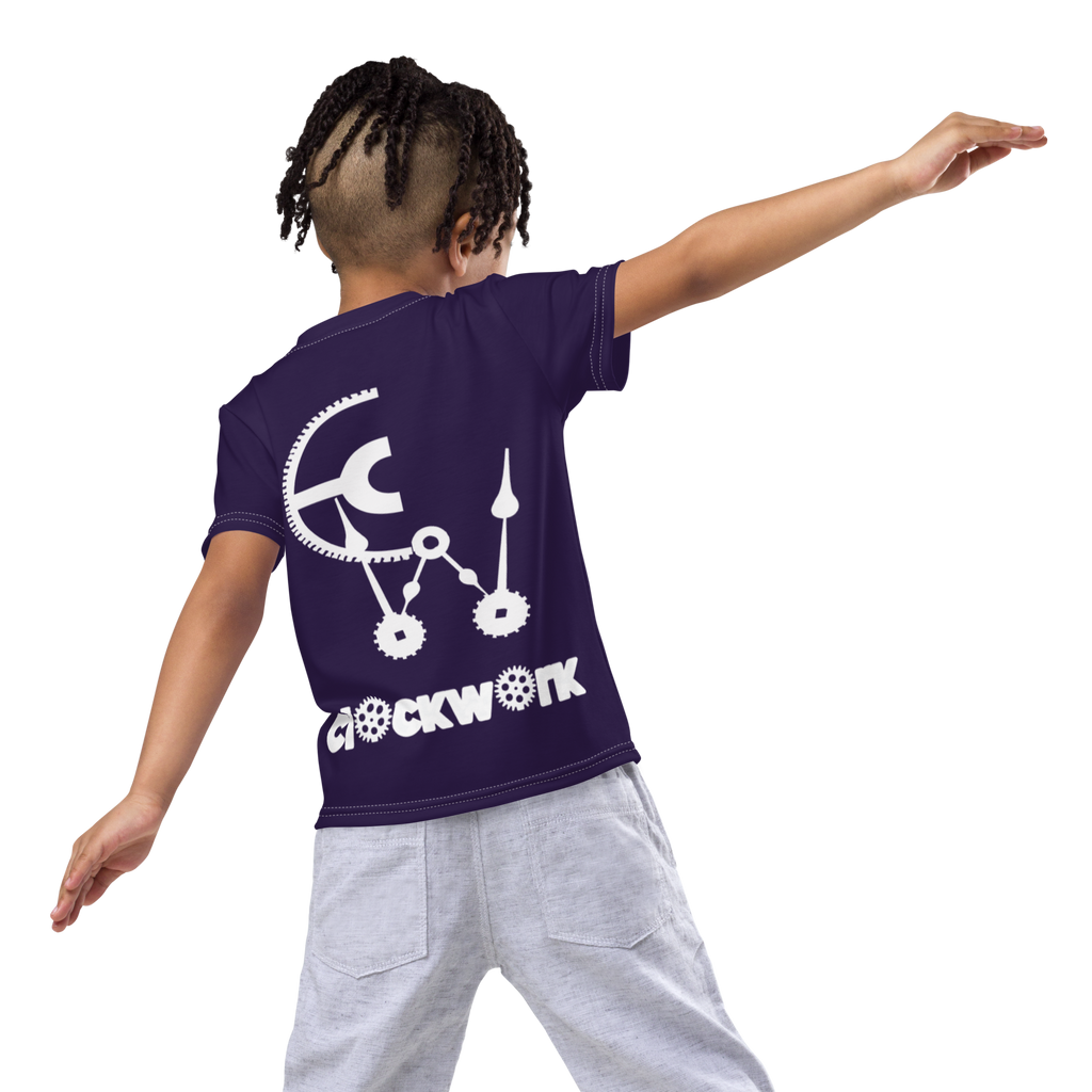 Purple Clockwork Kids crew neck t-shirt