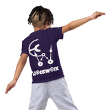 Purple Clockwork Kids crew neck t-shirt