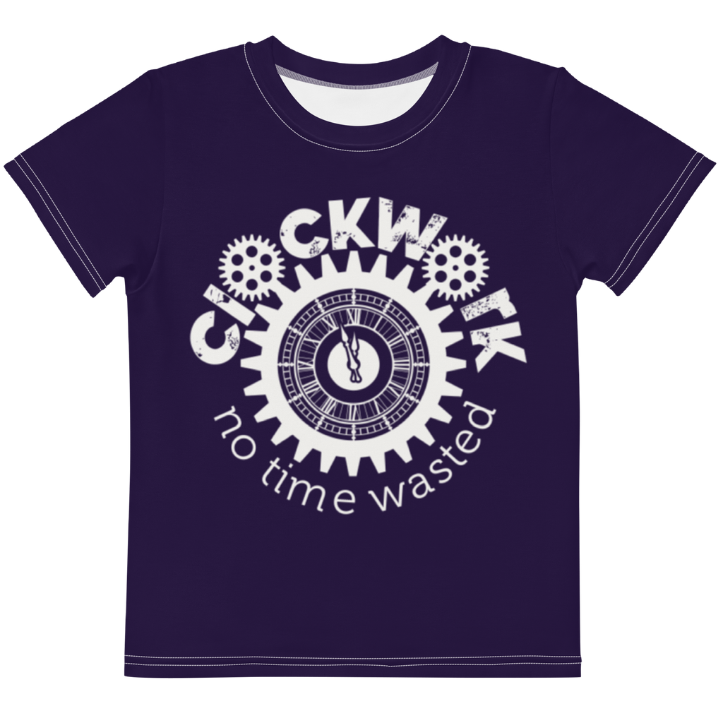 Purple Clockwork Kids crew neck t-shirt