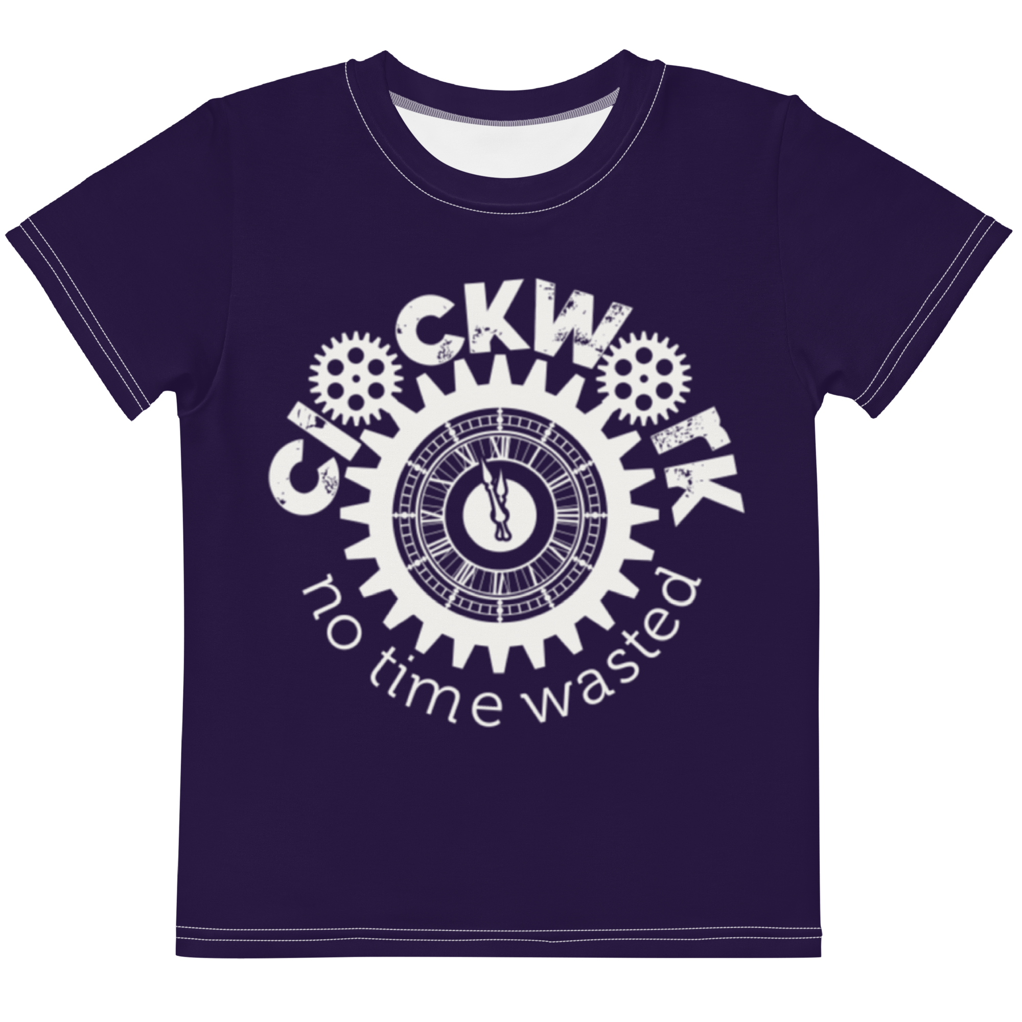 Purple Clockwork Kids crew neck t-shirt
