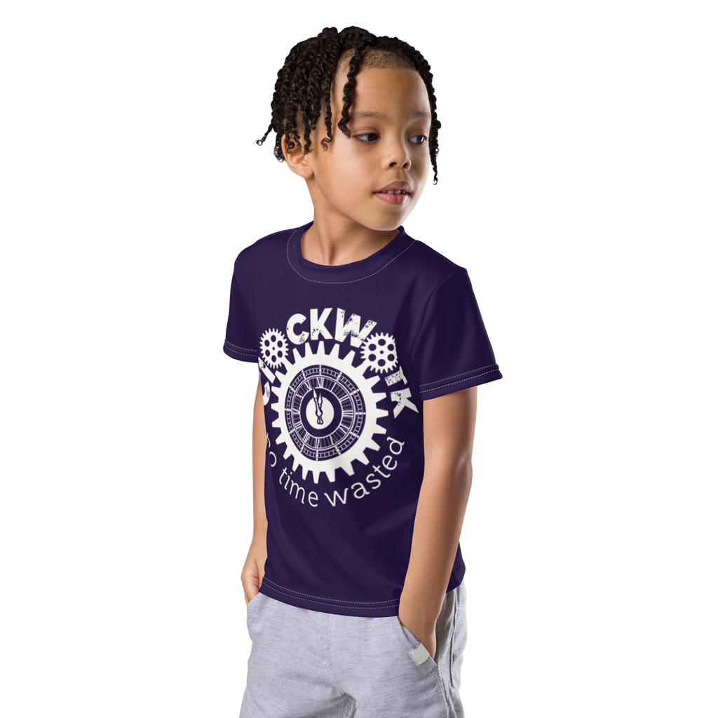 Purple Clockwork Kids crew neck t-shirt