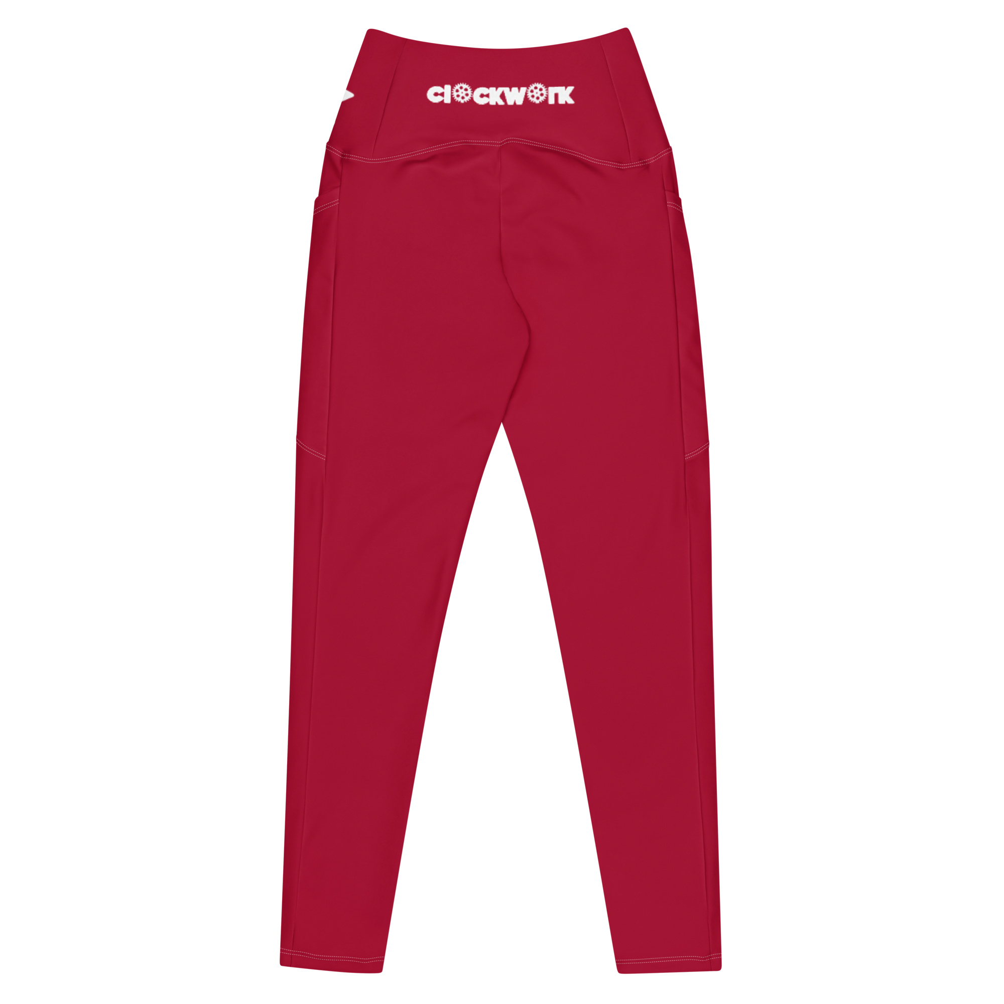 Red and white Clockwork Leggings with pockets