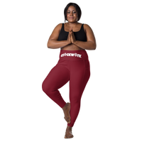 Burgundy Clockwork Leggings with pockets