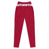 Red and white Clockwork Leggings with pockets