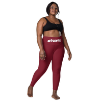 Burgundy Clockwork Leggings with pockets
