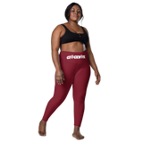 Burgundy Clockwork Leggings with pockets