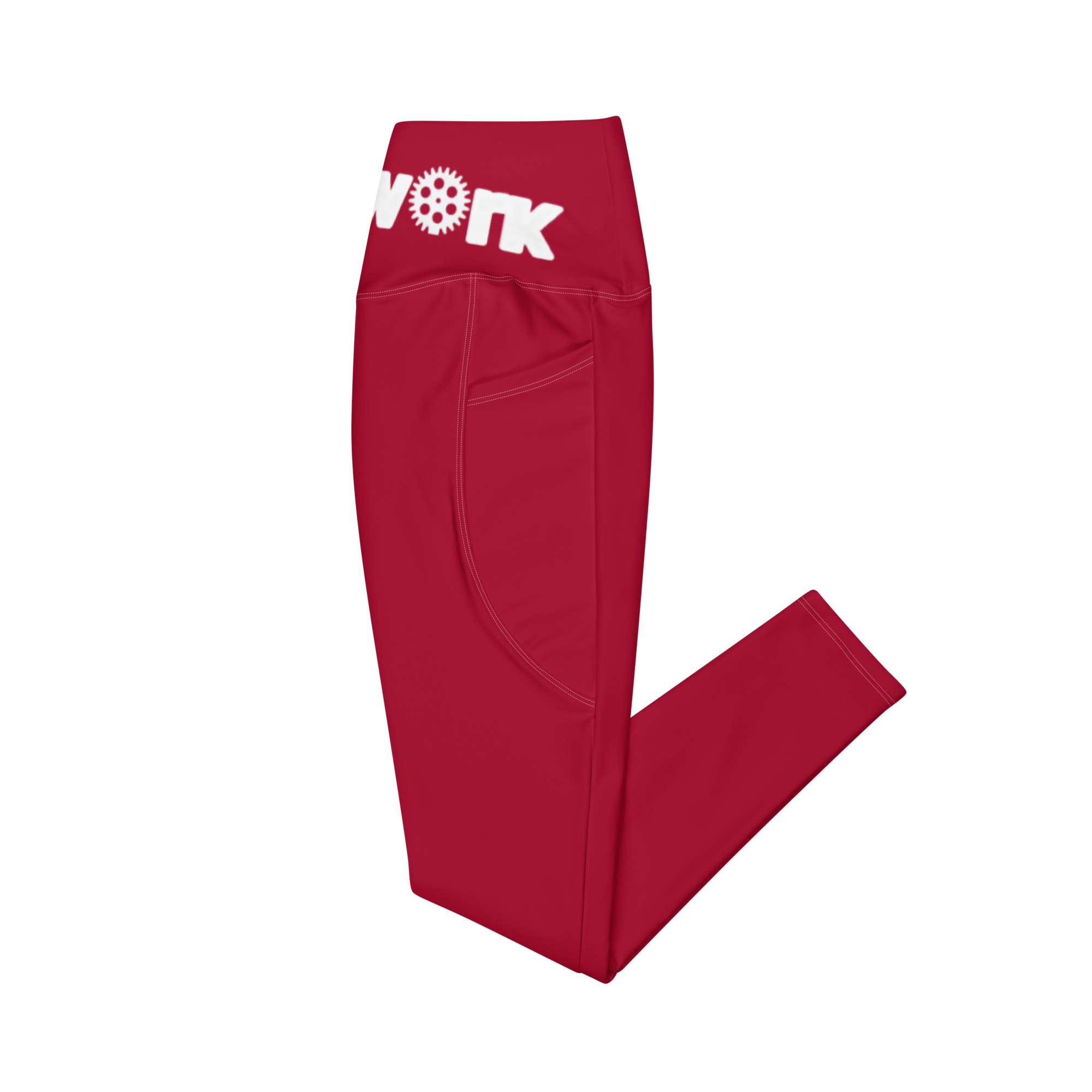 Red and white Clockwork Leggings with pockets