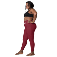 Burgundy Clockwork Leggings with pockets