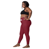 Burgundy Clockwork Leggings with pockets