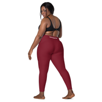 Burgundy Clockwork Leggings with pockets