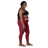 Burgundy Clockwork Leggings with pockets