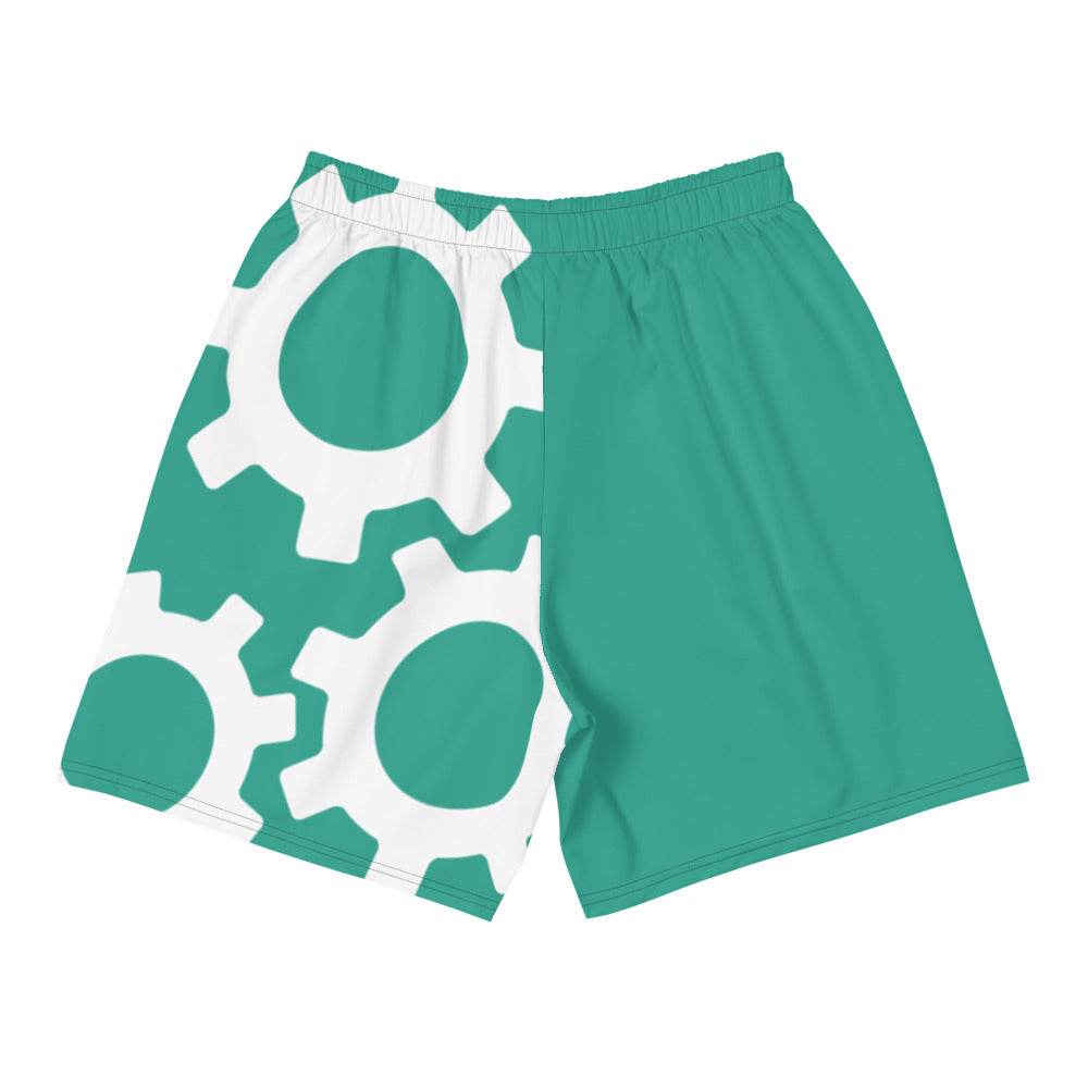 Clockwork Teal No time wasted Men's Athletic Long Shorts