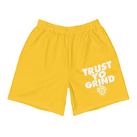 Yellow Trust Yo Grind Men's Athletic Long Shorts