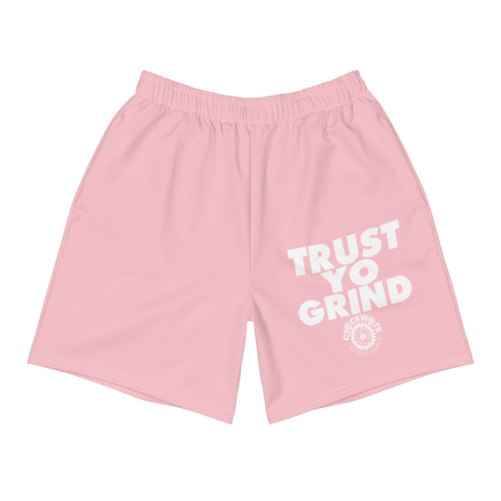 Pink Trust Yo Grind Men's Athletic Long Shorts