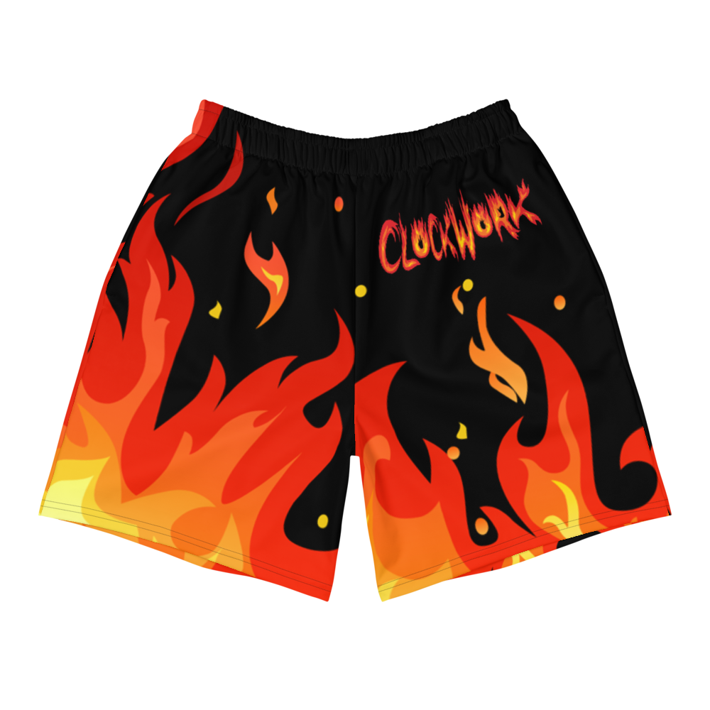 Clockwork Flames Men's Athletic Long Shorts