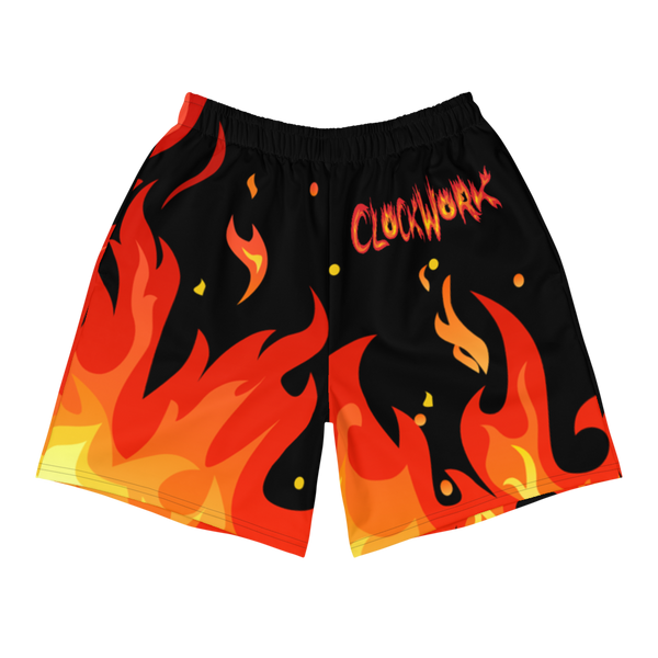 Clockwork Flames Men's Athletic Long Shorts