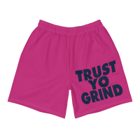 Trust Yo Grind Pink and Navy Men's Athletic Long Shorts