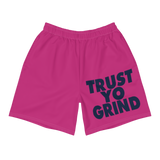Trust Yo Grind Pink and Navy Men's Athletic Long Shorts
