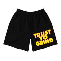 Trust Yo Grind Yellow, Black, Red Men's Athletic Long Shorts