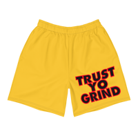 Trust Yo Grind Yellow, Black, Red Men's Athletic Long Shorts