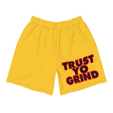 Trust Yo Grind Yellow, Black, Red Men's Athletic Long Shorts