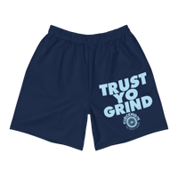 Trust Yo Grind Navy and Sky Blue Men's Athletic Long Shorts