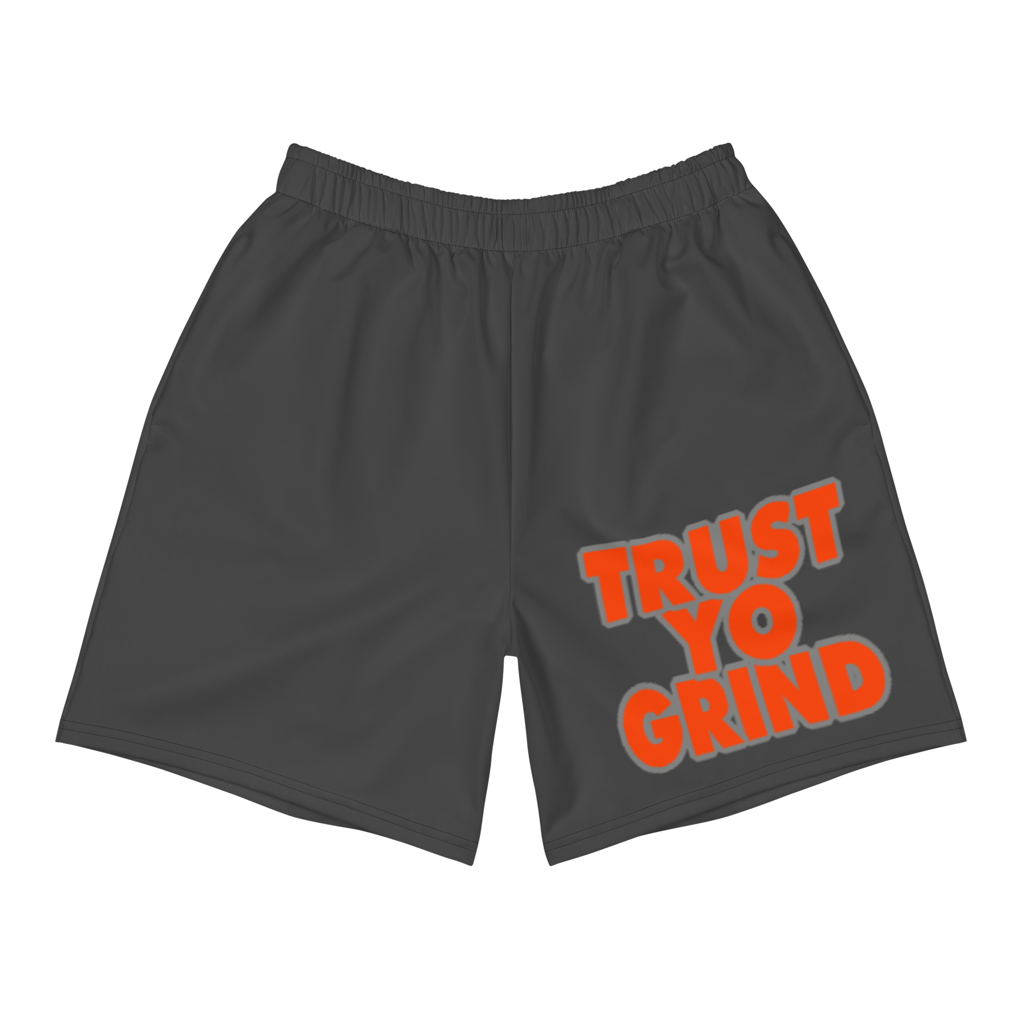 Trust Yo Grind Charcoal Men's Athletic Long Shorts