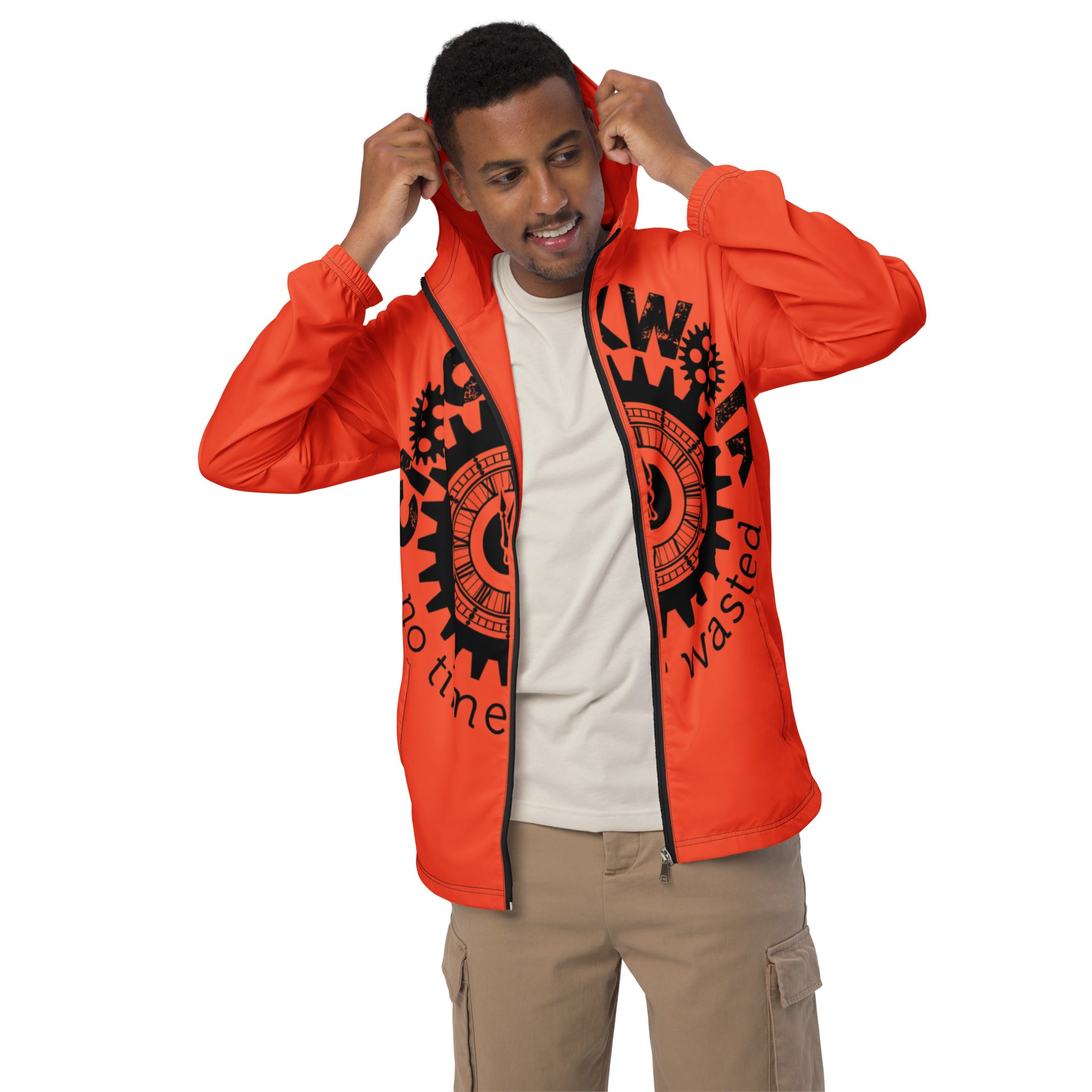 Orange And Black Clockwork Men’s windbreaker