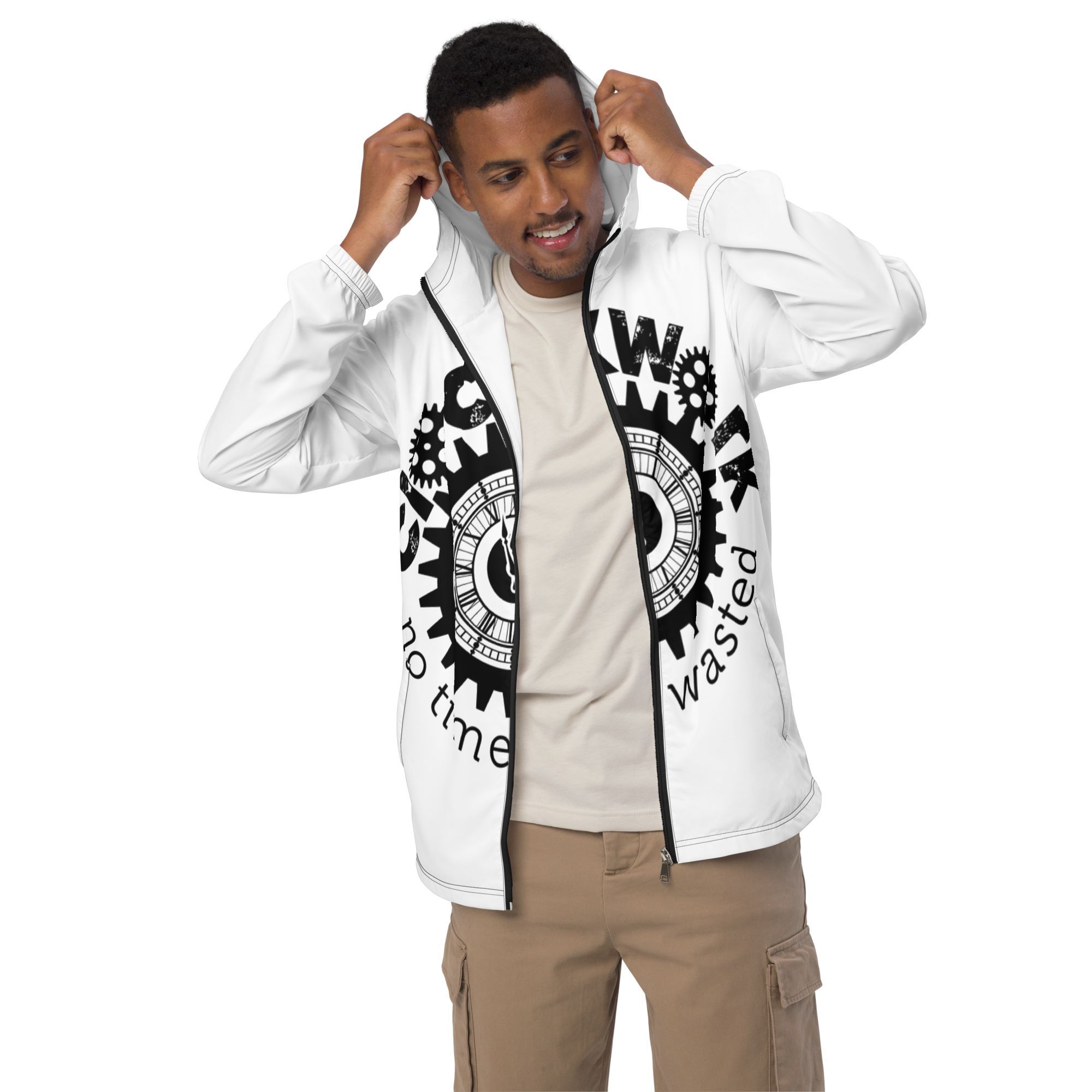 Clockwork white and black Men’s windbreaker