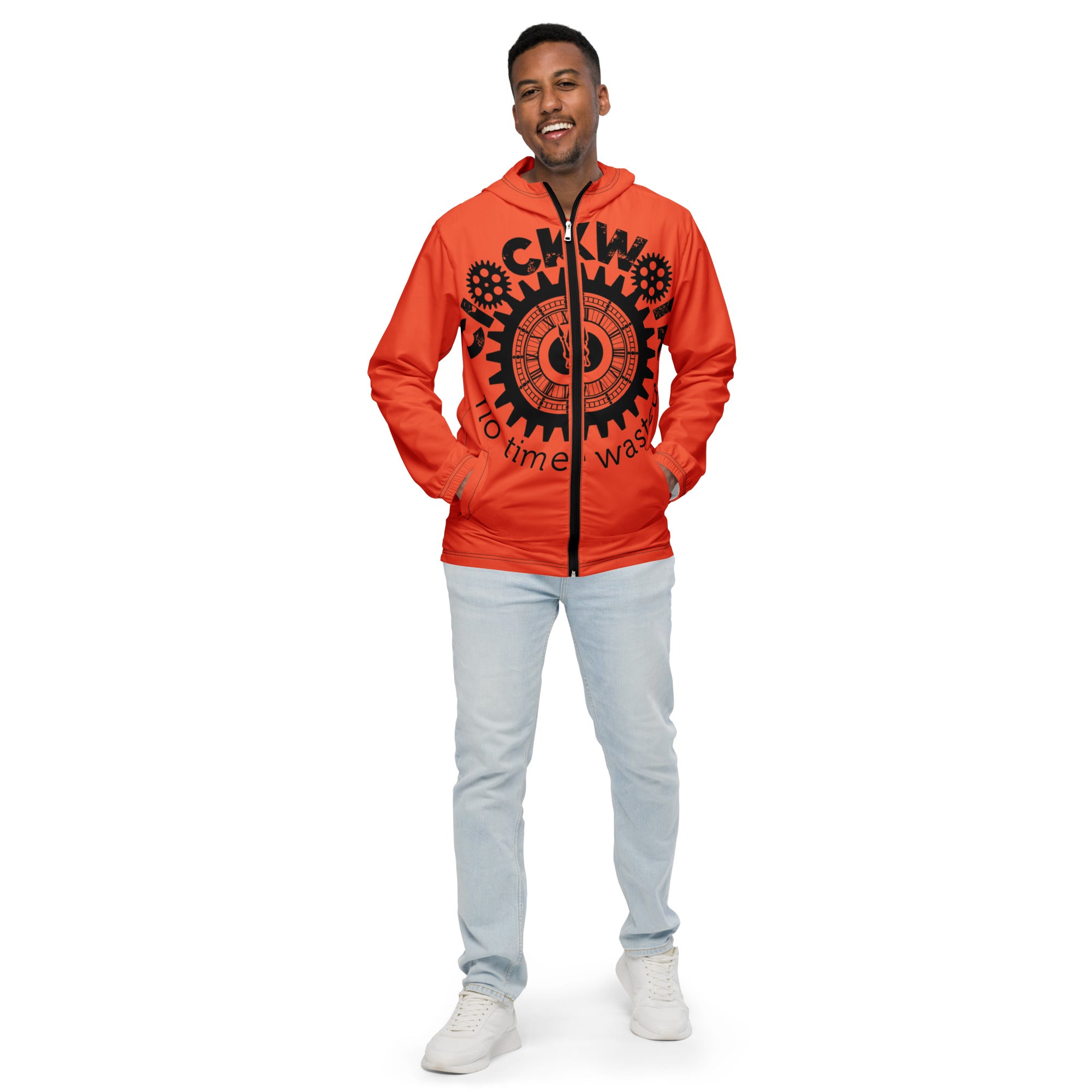 Orange And Black Clockwork Men’s windbreaker