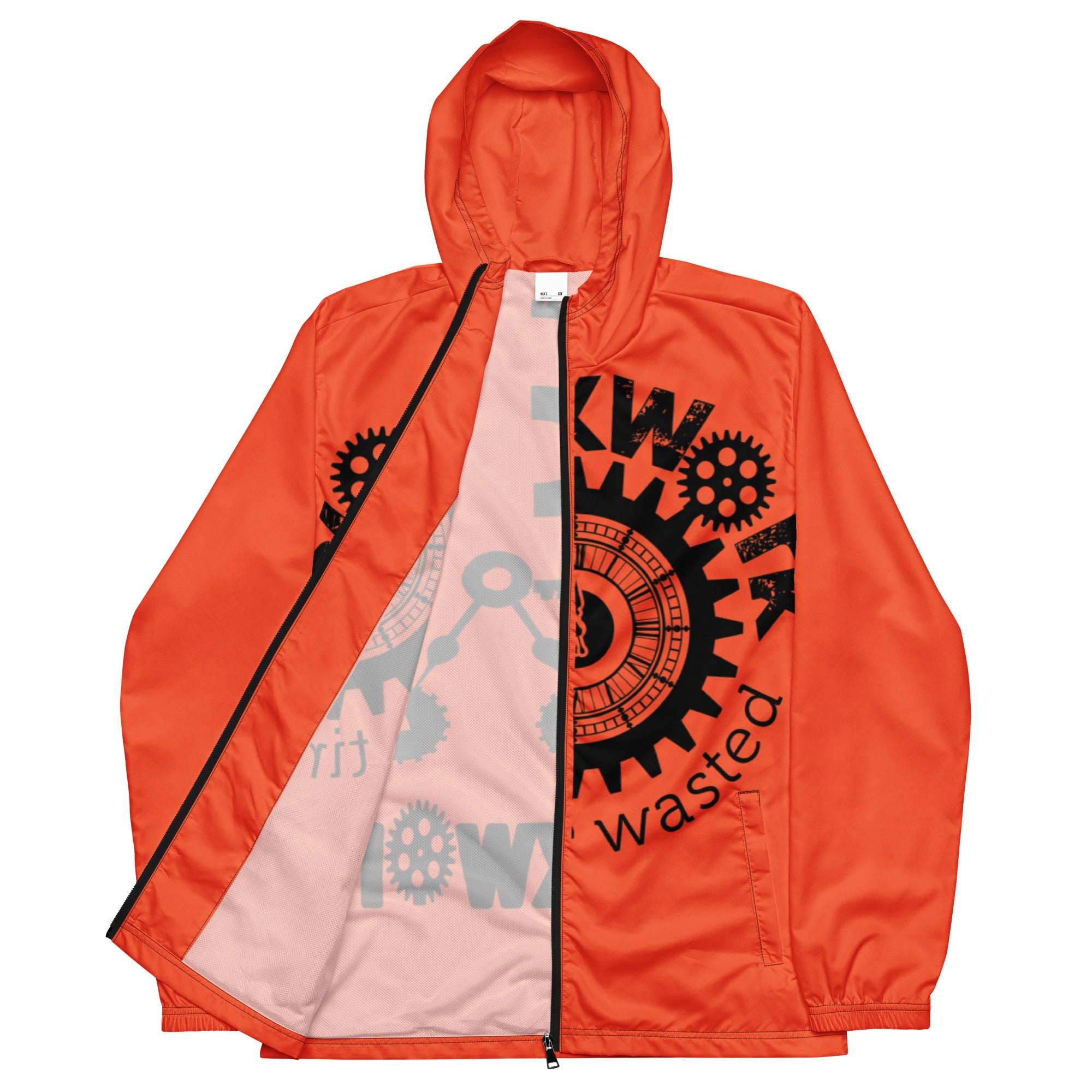 Orange And Black Clockwork Men’s windbreaker