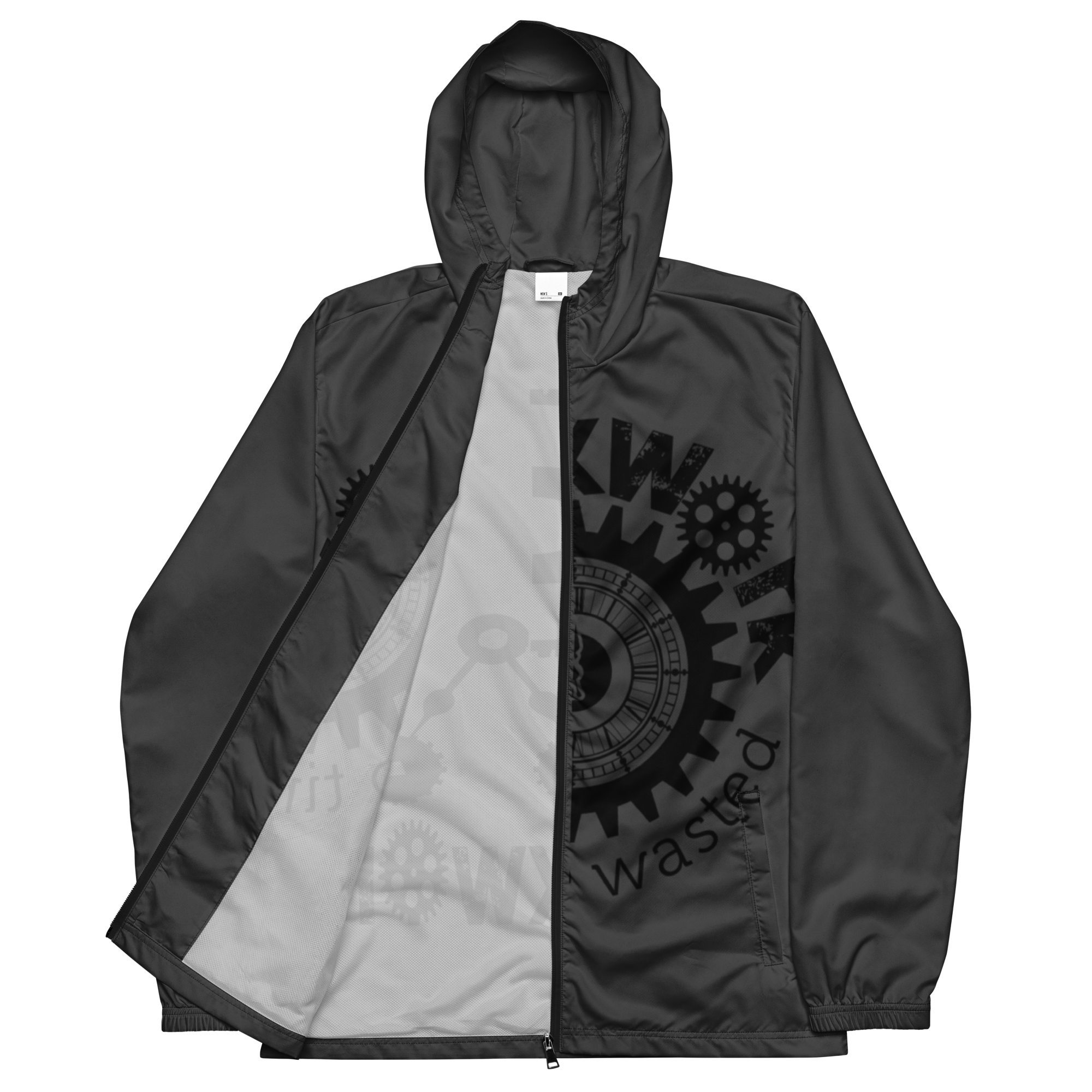 Clockwork Grey and Black windbreaker