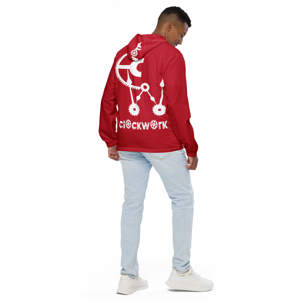 Clockwork Red And white Men’s windbreaker