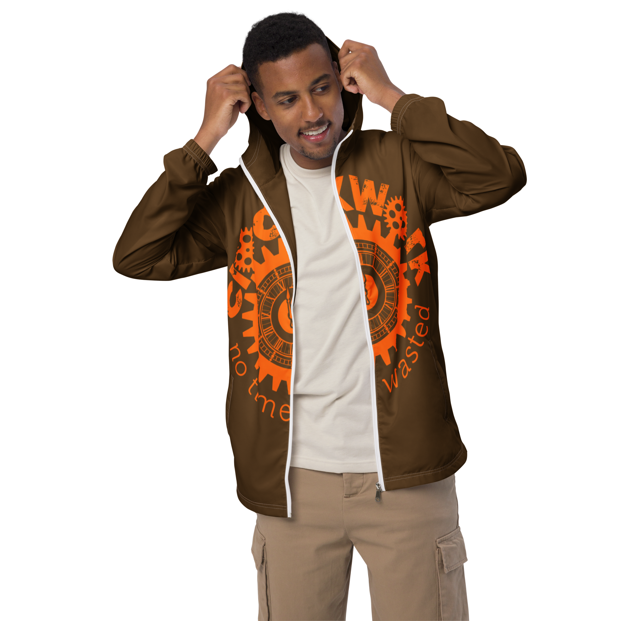Clockwork Brown and Orange Men’s windbreaker