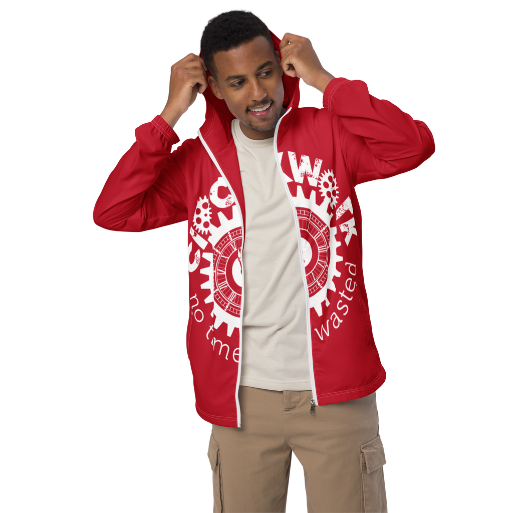 Clockwork Red And white Men’s windbreaker