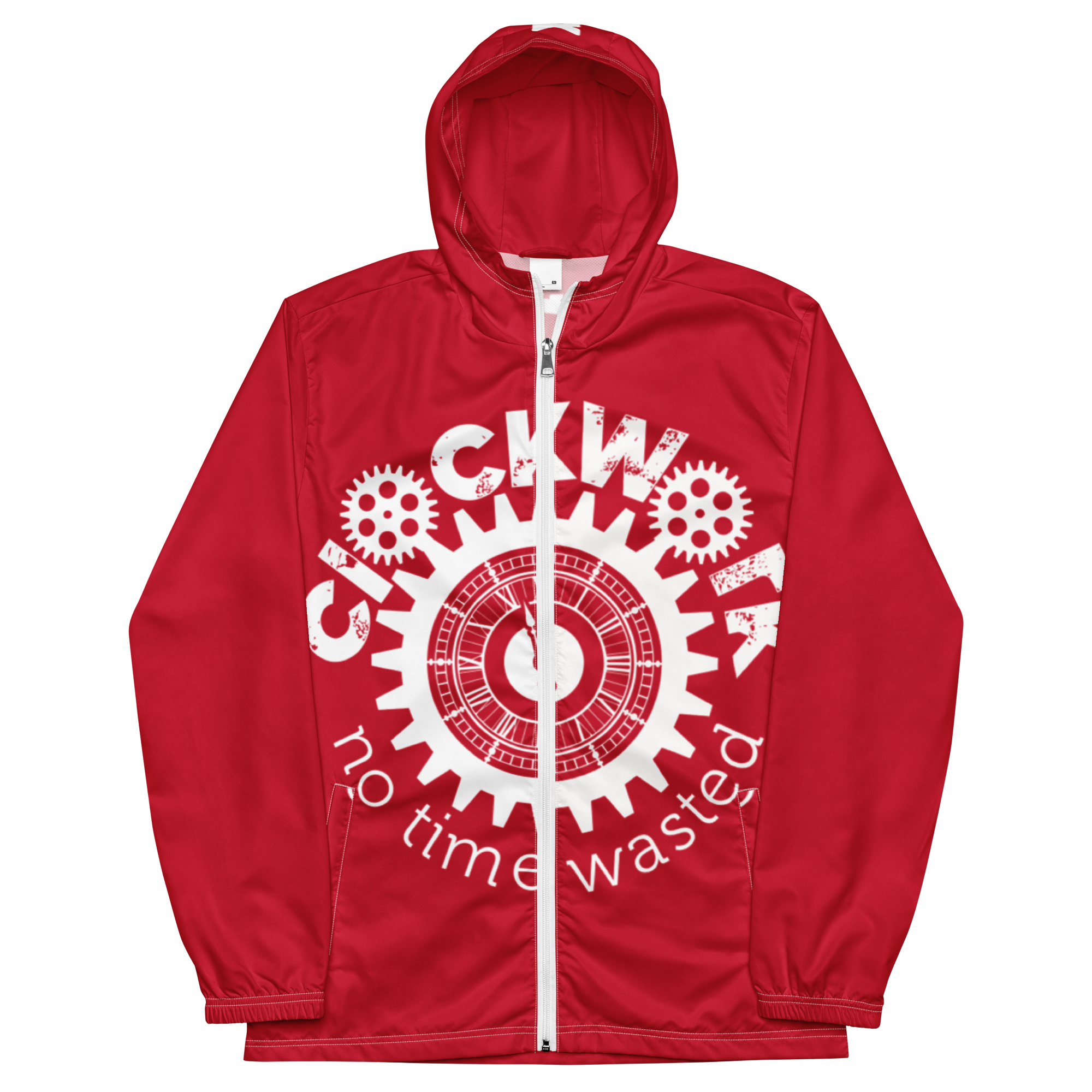 Clockwork Red And white Men’s windbreaker