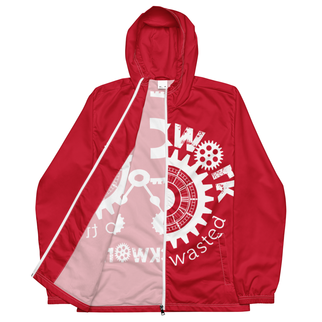 Clockwork Red And white Men’s windbreaker