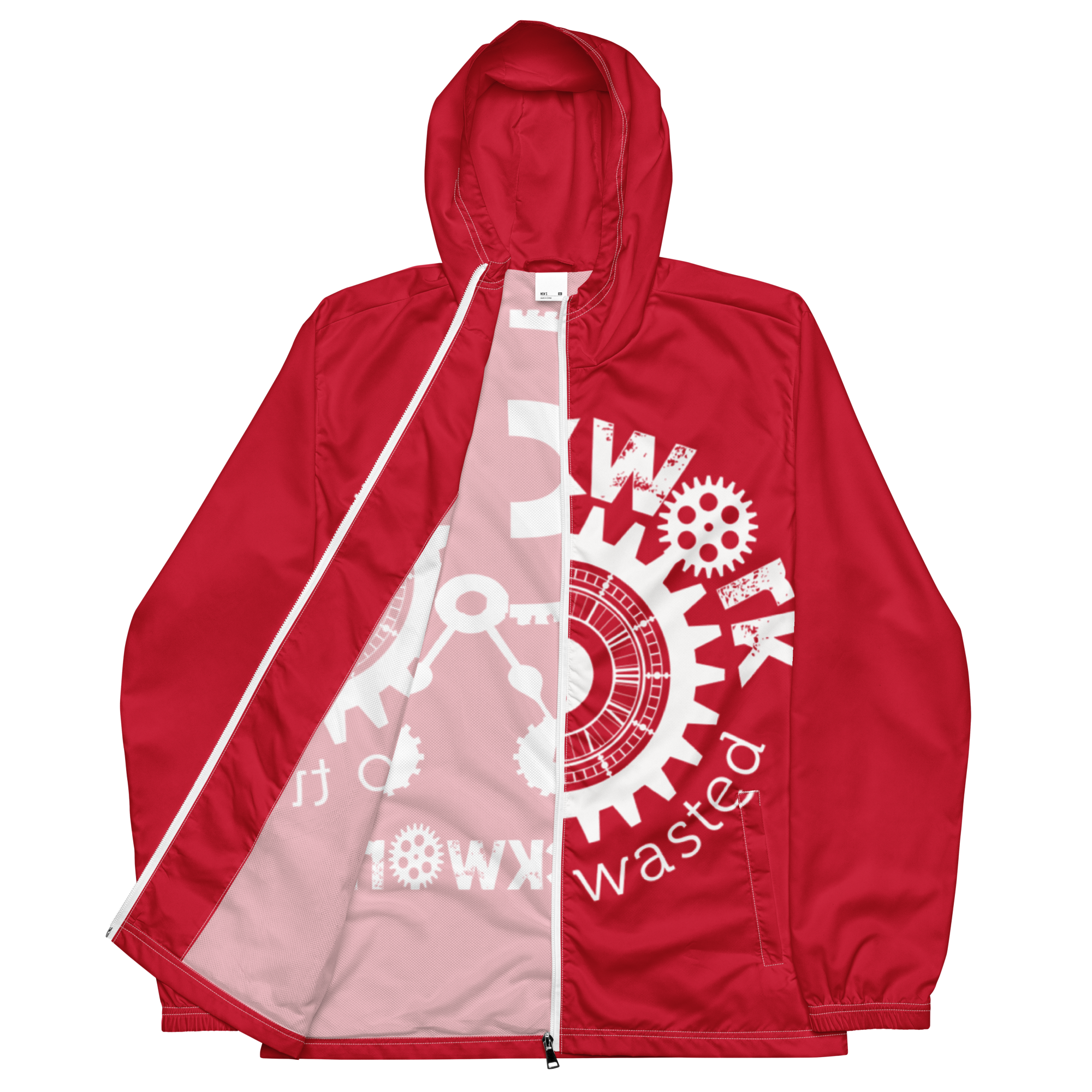 Clockwork Red And white Men’s windbreaker