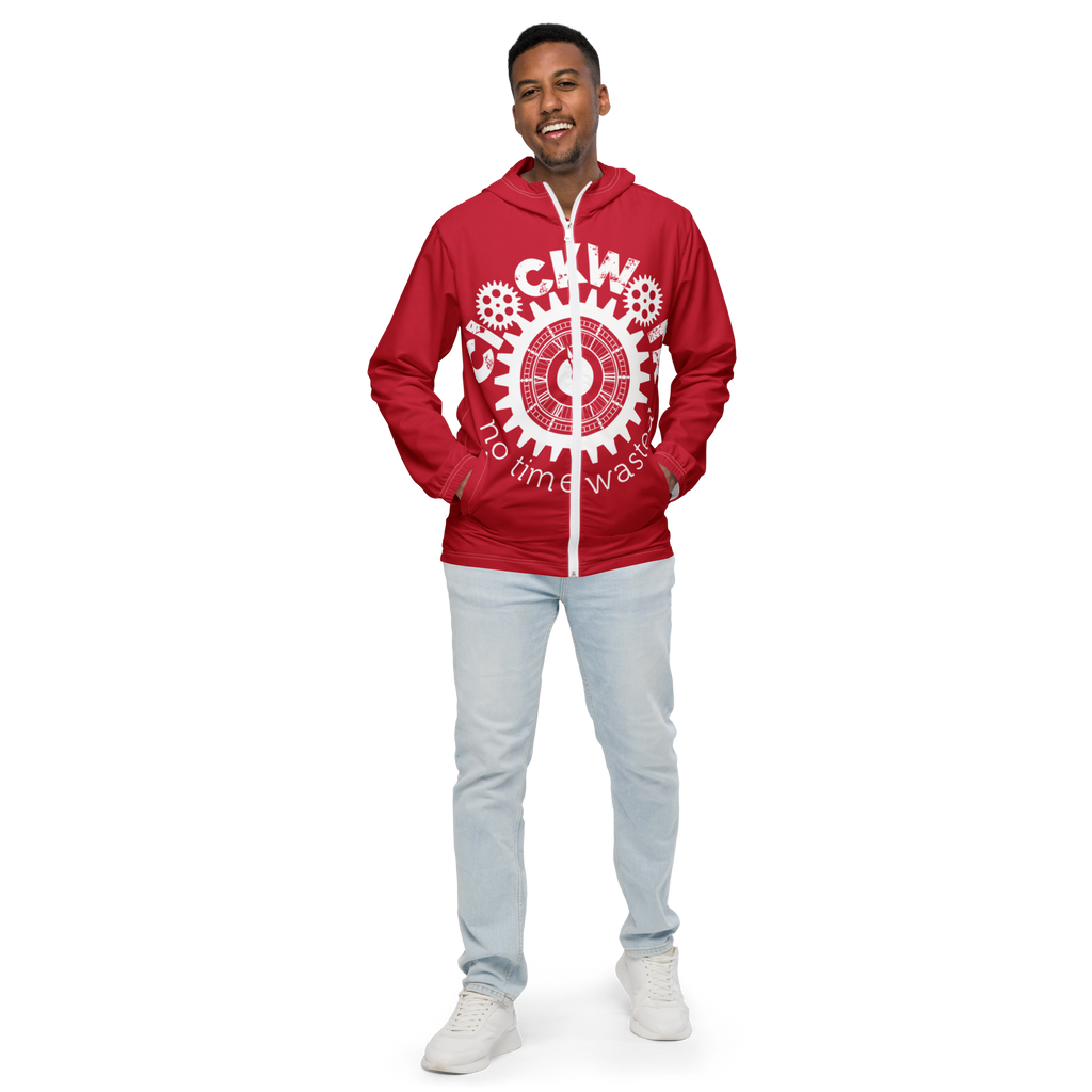 Clockwork Red And white Men’s windbreaker
