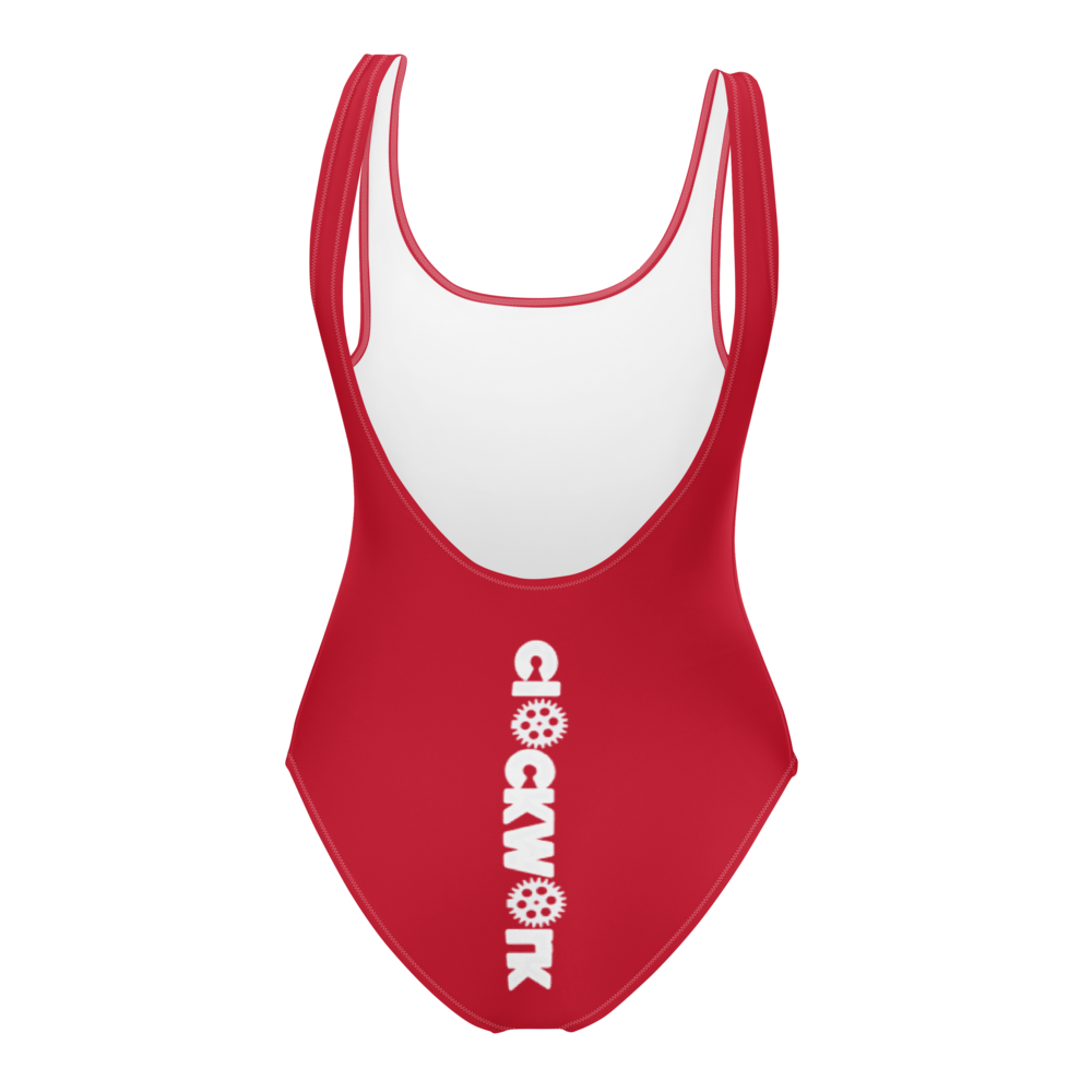 Red Clockwork One-Piece Swimsuit / Bathing suit