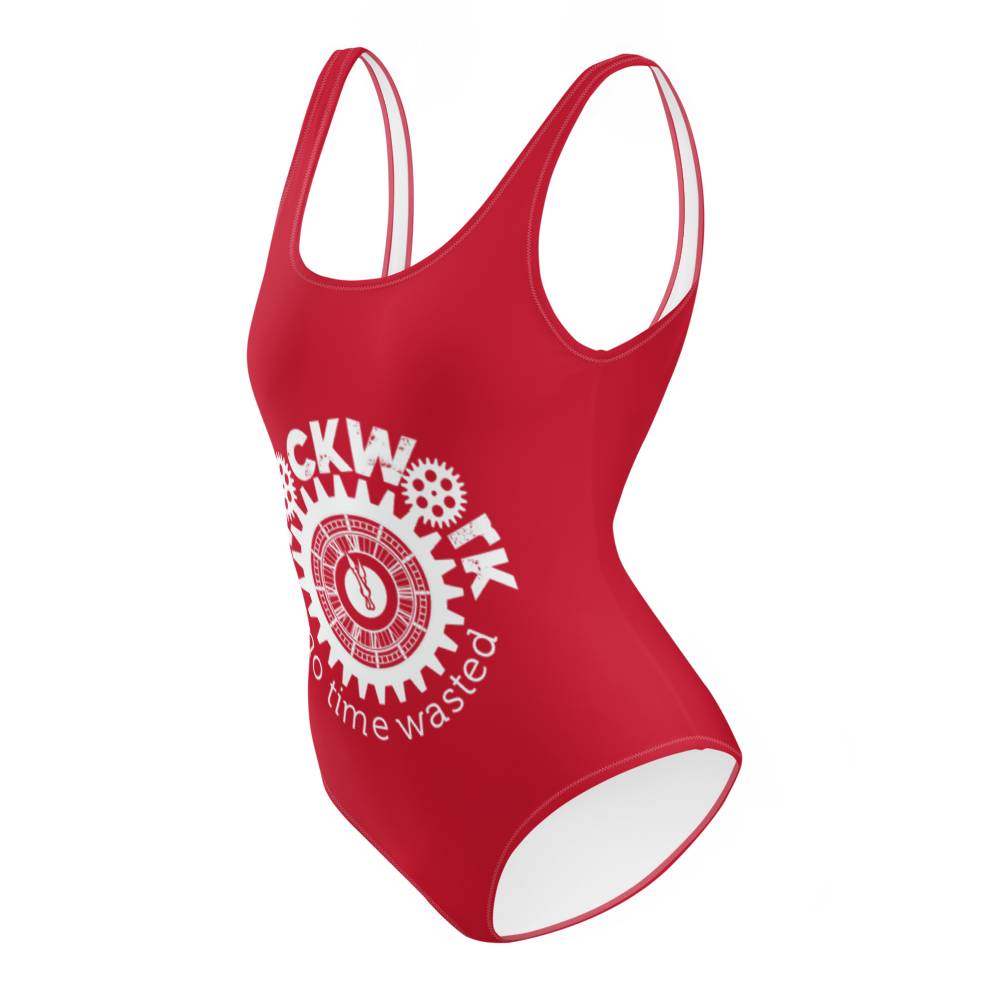Red Clockwork One-Piece Swimsuit / Bathing suit