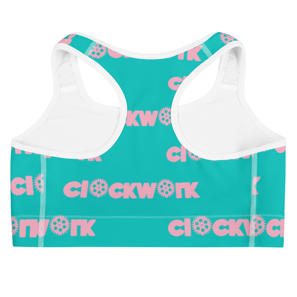 Clockwork Blue and Pink Sports bra
