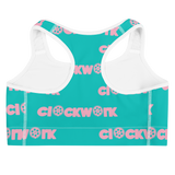 Clockwork Blue and Pink Sports bra