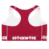 Clockwork Red and White Sports bra