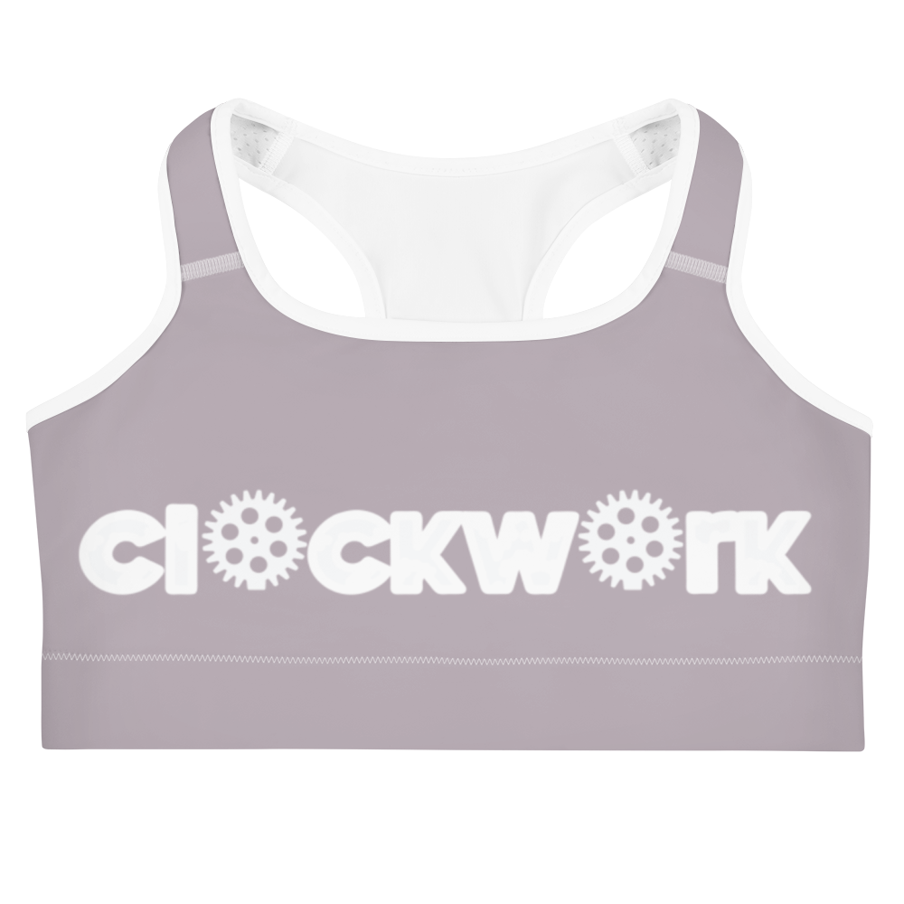 Clockwork word logo Sports bra