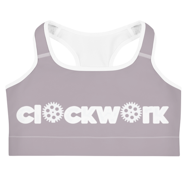Clockwork word logo Sports bra