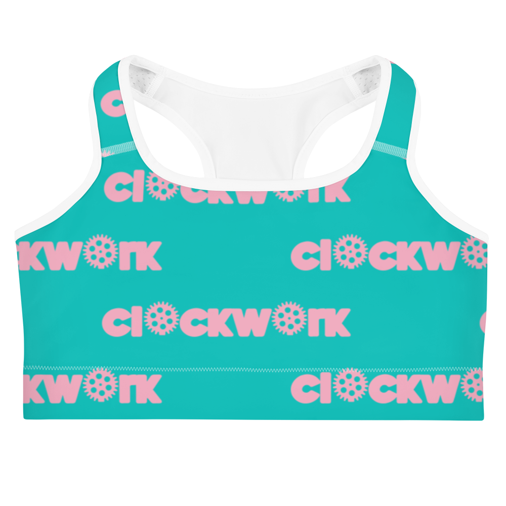 Clockwork Blue and Pink Sports bra